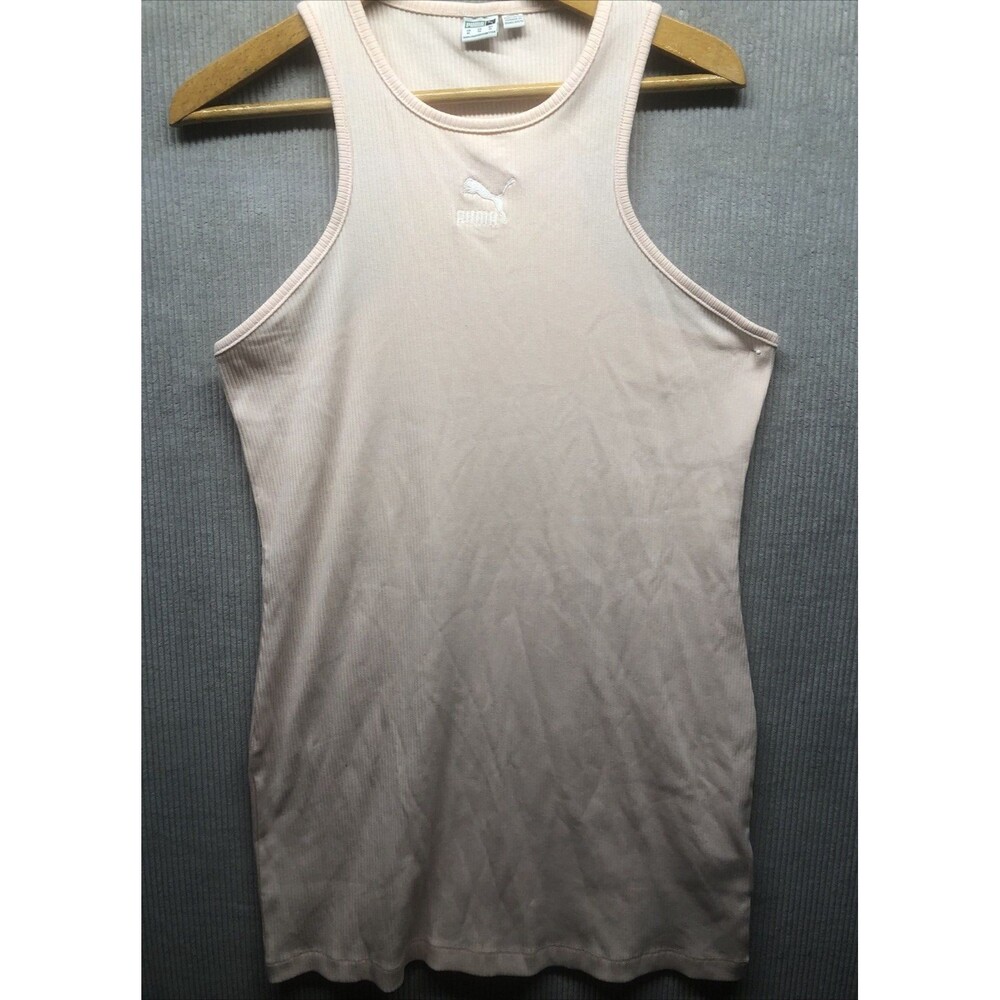 Puma Women’s Tank Dress Size XL Pink Racerback Ribbed Athleisure